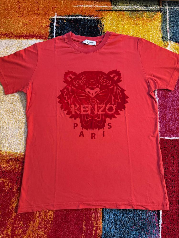 Kenzo Red Tiger Print T-Shirt - XL